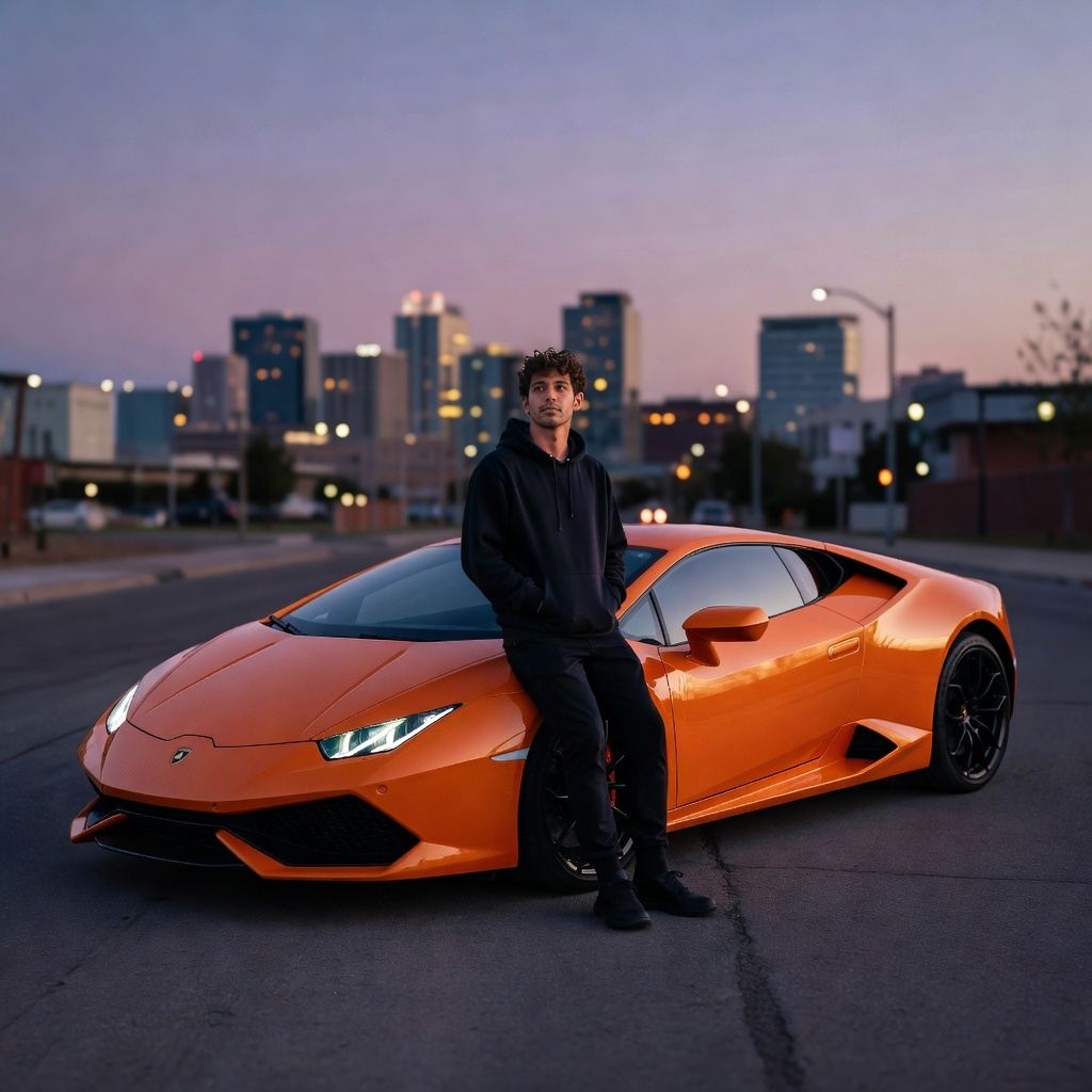 Lambo at Street Dusk